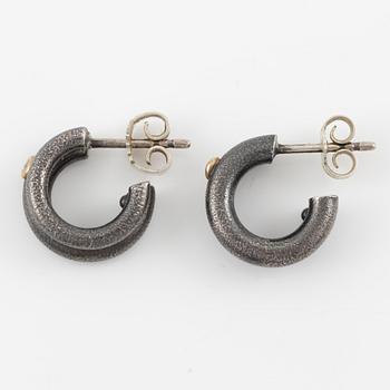 Bracelet, necklace, a pair of earrings, and a ring, Pia Rauff, silver with small diamonds.