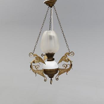 TAKFOTOGENLAMPA, renässansstil, omkring år 1900. Höjd ca 68 cm.