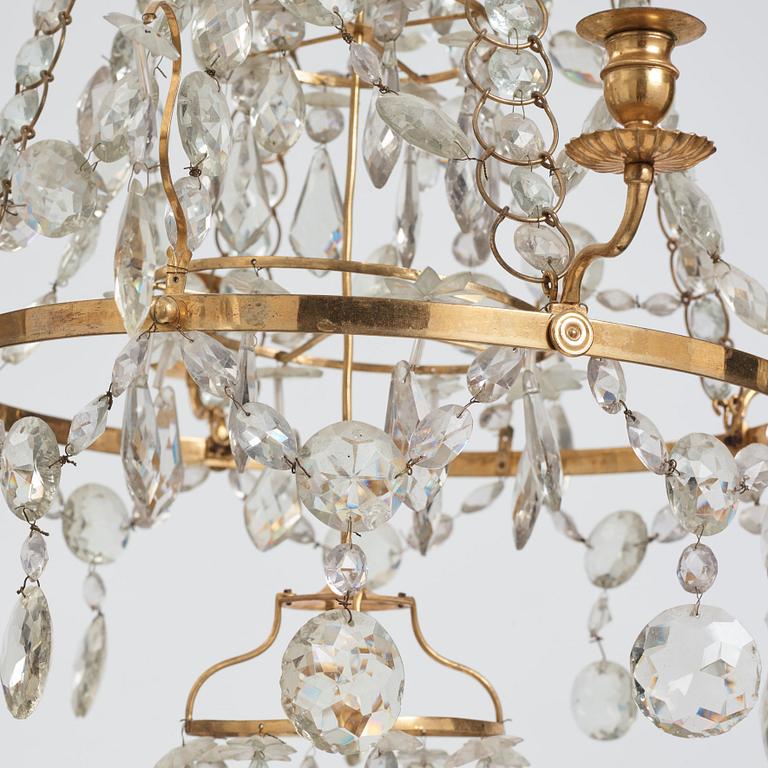 A Gustavian four-light chandelier, by O Westerberg (Stockholm circa 1769-1811), late 18th century.