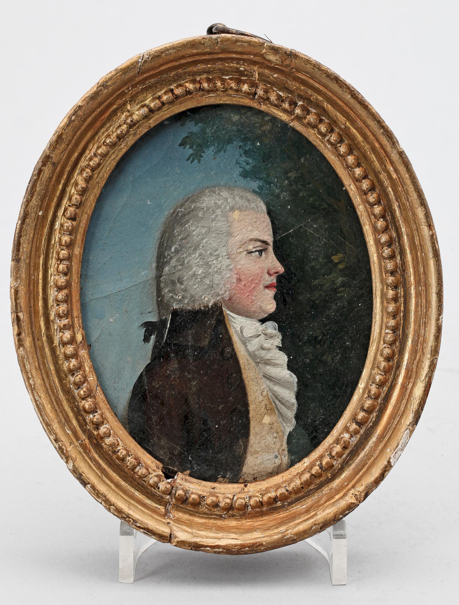 OKÄND KONSTNÄR, olja på duk, miniatyr, 1700-tal.