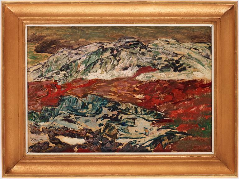 Helmer Osslund, "Snösmältning i fjällen" (Mountain landscape from the north of Sweden).