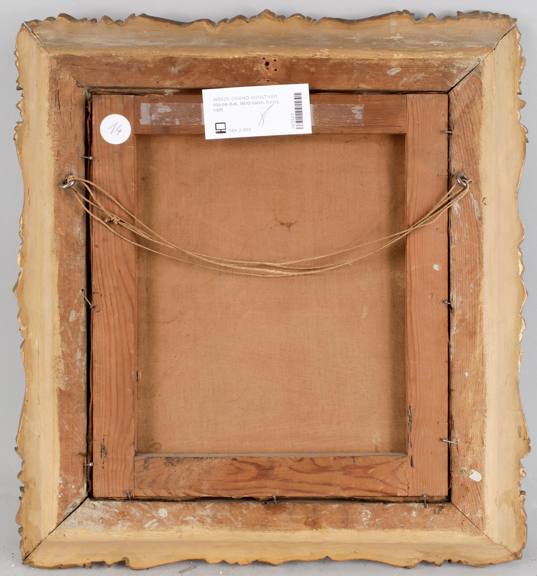 OKÄND KONSTNÄR, olja på duk, 1800-talets första hälft.