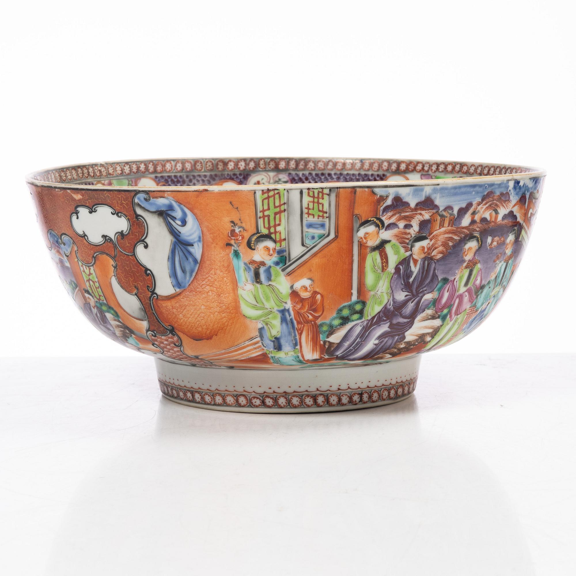 Bålskål, mandarinporslin, Kina, Qianlong (1736-95).