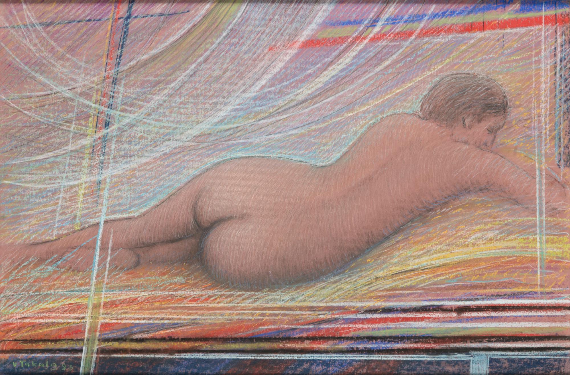 Veikko Takala, mixed media, signed.