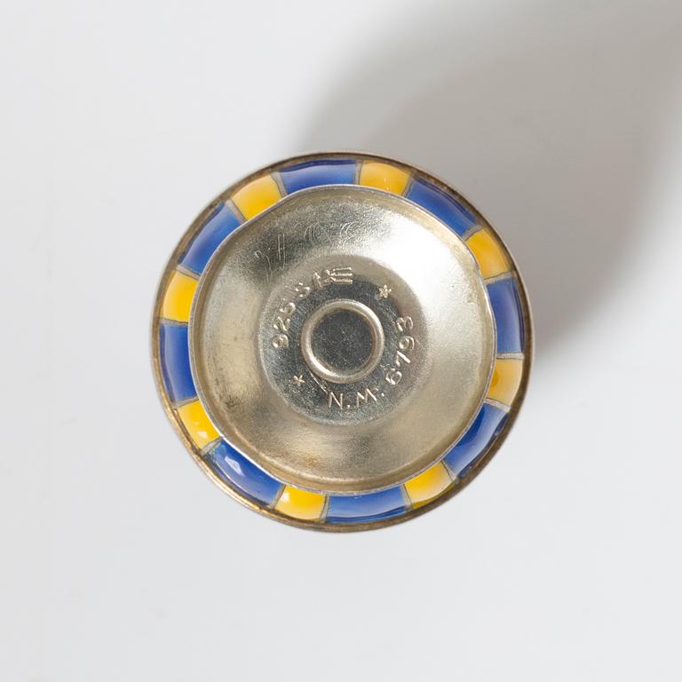 David Andersen, ströare, ett par, sterlingsilver och emalj, Norge, tidigt 1900-tal.