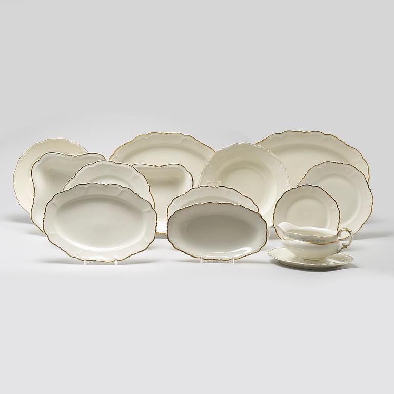 98 pieces of porcelain tableware partly from KPM in Germany, model "Royal Ivory", around the mid 20th century.