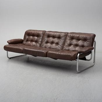 A leather upholstered IKEA sofa, 1960's/70's.