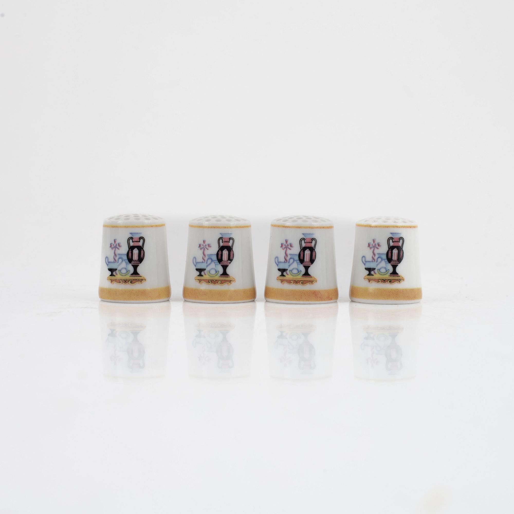 23 porcelain thimbles, "Rörstrand genom seklerna", Rörstrand, Sweden.