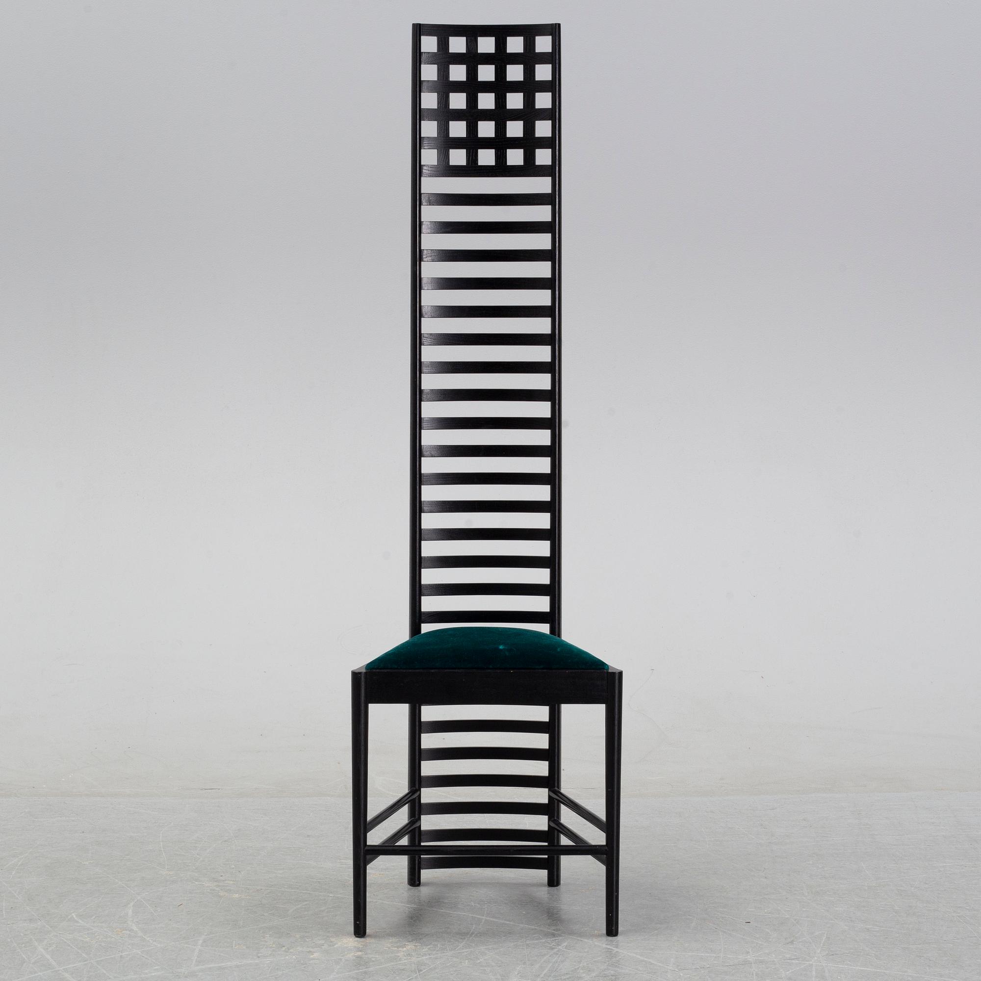 A 'Hill house 1' chair by Charles Rennie Mackintosh, for Cassina, designed 1902.