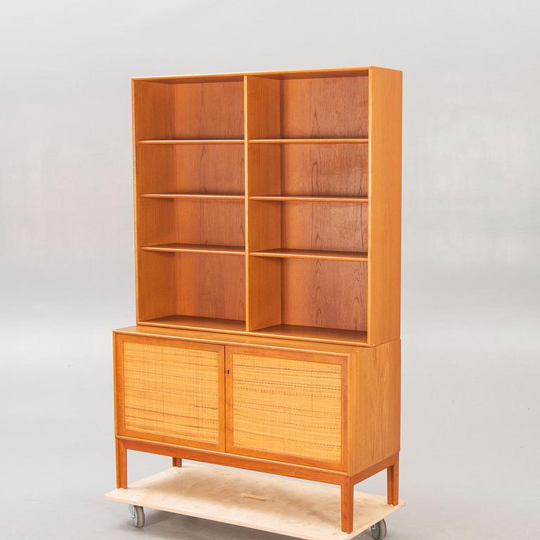 An Alf Svensson teak and rattan 1960/70s bookshelf.