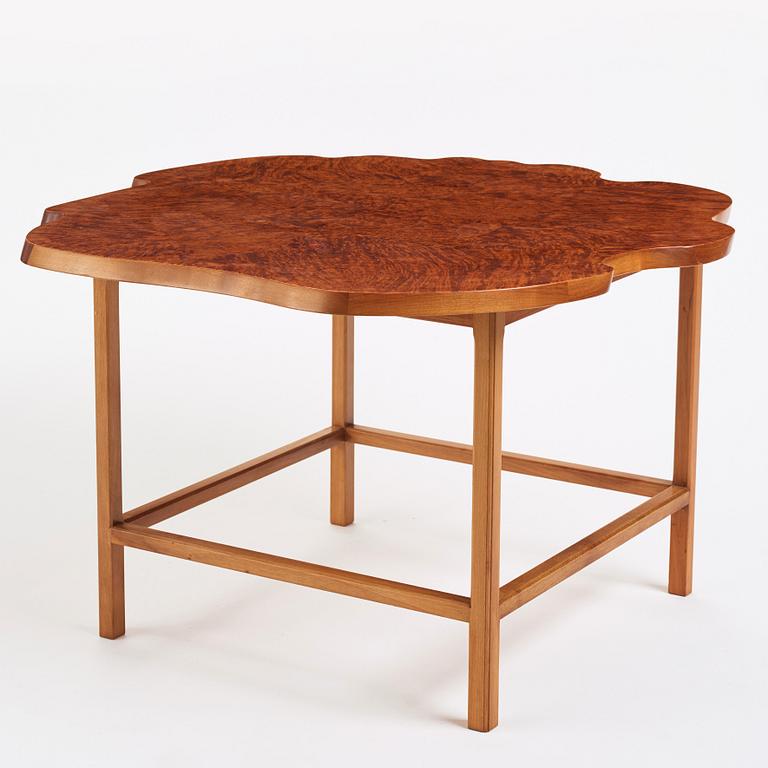 Josef Frank, a burled wood veneered top table, Svenskt Tenn, Sweden 1950s, model 1057.