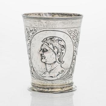 Cornelius Poppe, bägare, silver, Augsburg ca år 1700.