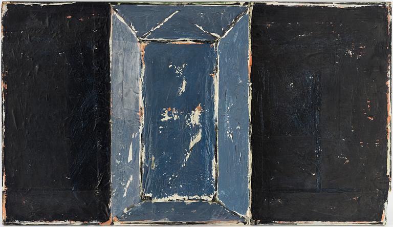 JAN HÅFSTRÖM, mixed media and collage on wooden panel, 1986, signed.