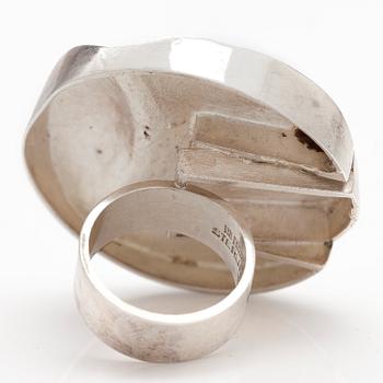 BJÖRN WECKSTRÖM, RING "Vid evighetens port", sterling silver. Lapponia 1969.