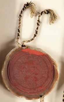 HANDSKRIFT MED SIGILL, Tyskland , 1700-talets första hälft.