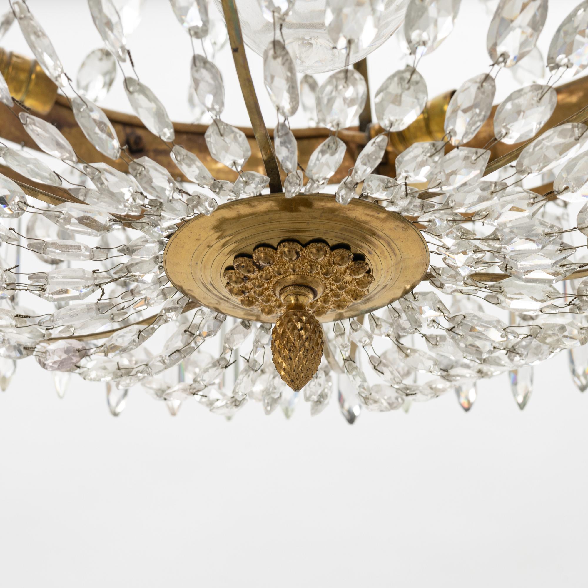Chandelier, Empire style, mid-20th century.