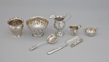 PARTI SILVER, 7 delar, bla Birmingham, England, 1900-talets början. Tot vikt ca 472.