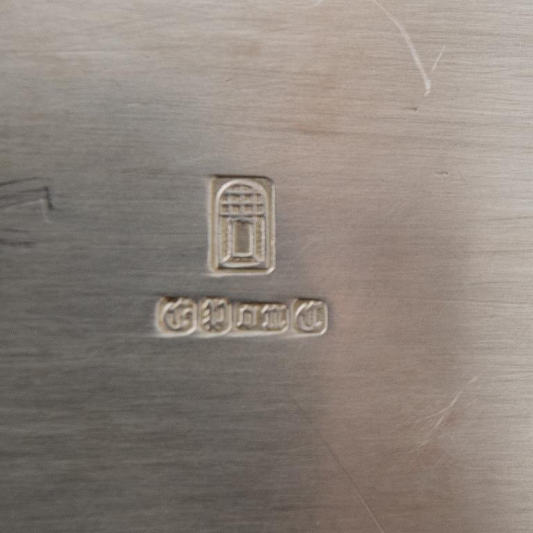 Tray in Rococo style, silver-plated, mid-20th century.