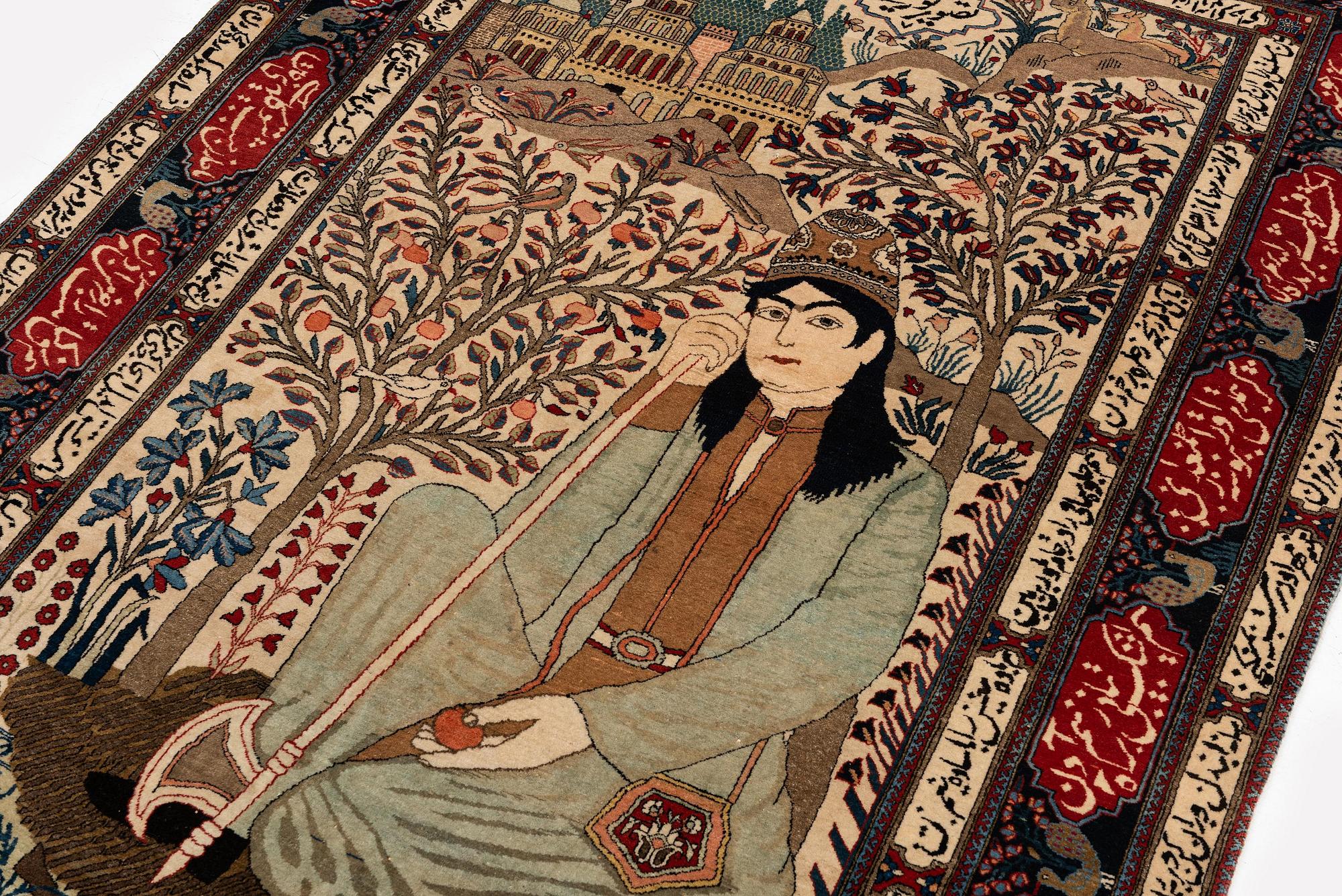 A pictoral Kashan 'Mohtasham' Central Persia, c. 205 x 130 cm.