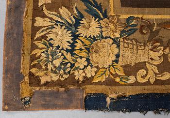 A tapestry, "Verdure", tapestry weave, "entre-fenêtre", Aubusson around 1700-first half of the 18th century.