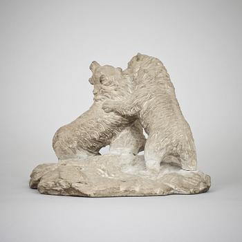 SKULPTUR, sandsten, bär signatur "OJ".