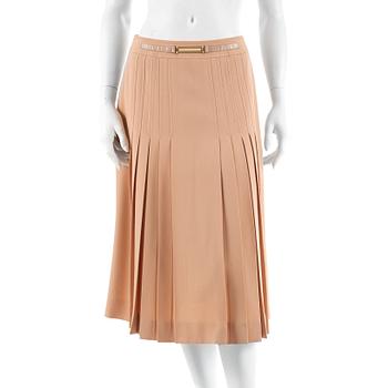 356. CÉLINE, a beige wool skirt. French size 40.