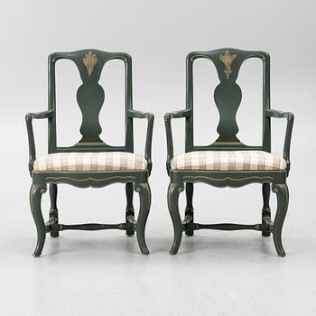 Serving table, as well as armchairs, a pair, Nordiska Kompaniet, 1928.