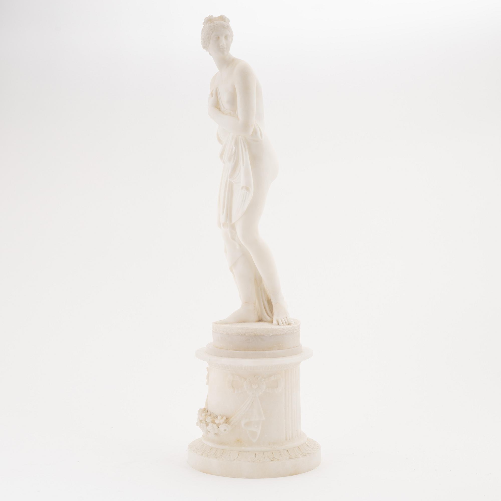 Antonio Canova, efter. Skulptur. Alabaster. Total höjd 69 cm.