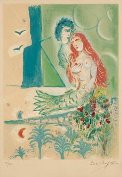 155. Marc Chagall (Efter), "Sirène au poète", ur; "Nice et la Côte d'Azur".