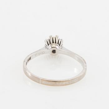 Sven Wranges, Solitaire ring 18K white gold with a round brilliant-cut diamond, Gothenburg 1980.