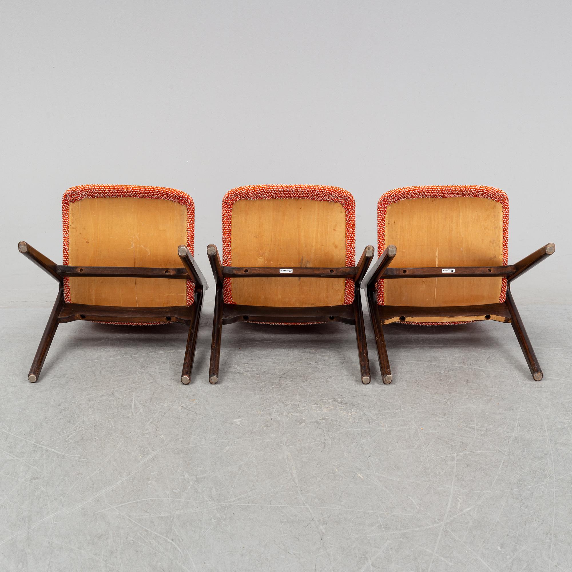 Three chairs, Treman, 1950's/60's.
