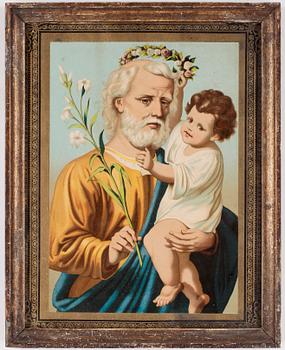 OKÄND KONSTNÄR, 2 st, färglitografi respektive oljetryck, varav den ena är daterad, 1894, Ryssland, 1800-tal.