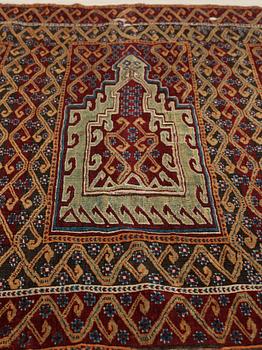 A CARPET FRAGMENT. An antique Central Anatolian Saff. 152,5 x 140,5 cm.