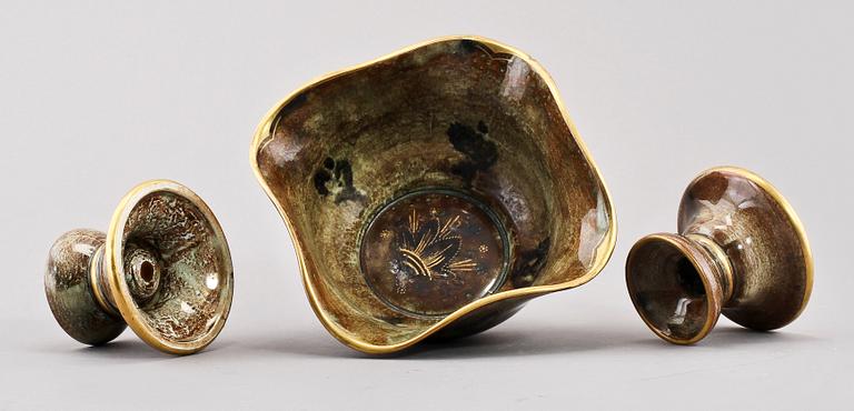 PARTI FLINTGODS, 13 delar, Josef Ekberg, Gustavsberg.