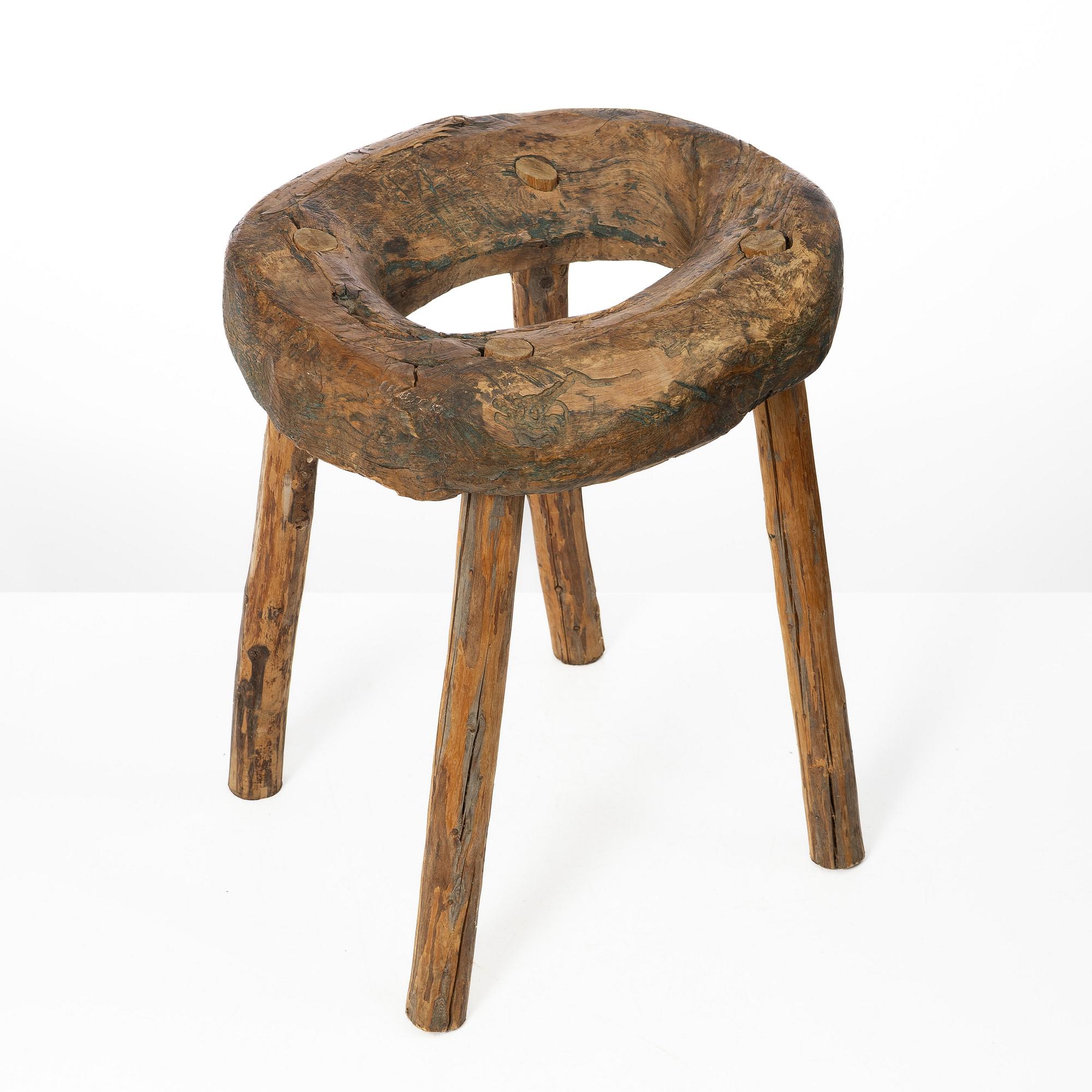 Stool, folk art, 19th century.