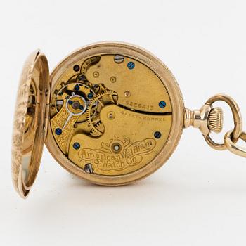 WALTHAM, pocket watch, hunter, 33.5 mm.