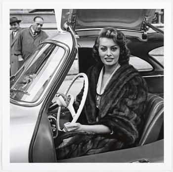 Per-Olow Anderson, "Sophia Loren photographed in Per-Olow's Mercedes Benz 300 in SL Rome 1954".
