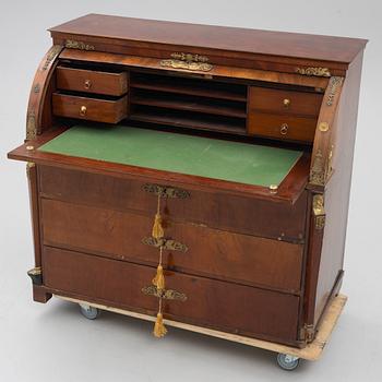 Rullklaffssekretär, Empire, 1800-talets första hälft.