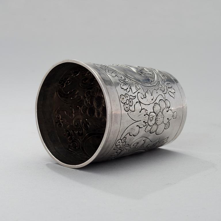 A BEAKER, silver, Moscow 1749, unknown master, weight 82 g.