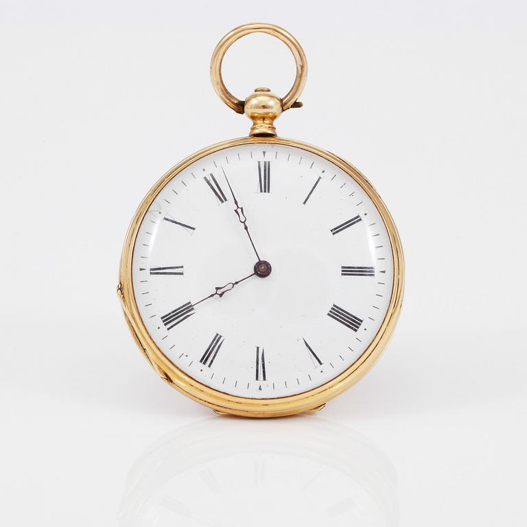 FICKUR, 18K guld, omkring år 1900.