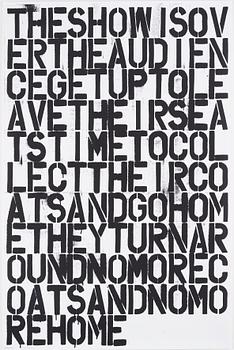 Christopher Wool and Felix Gonzalez-Torres, "Untitled (The Show is Over)".