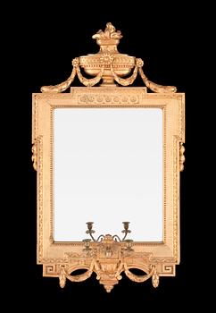 A Gustavian two-light girandole mirror by J. Åkerblad.