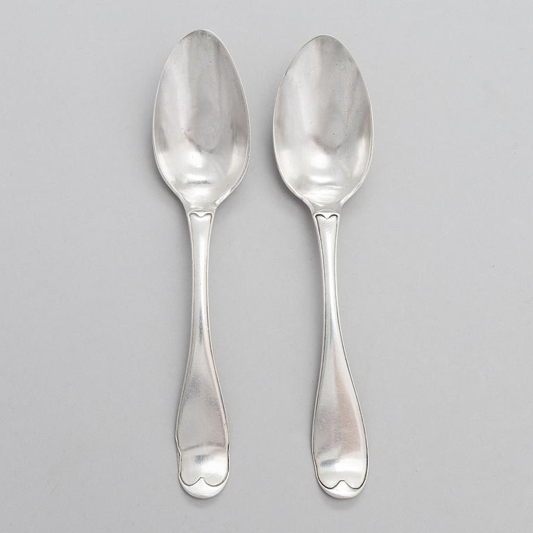 ANDERS FREDRIK WEISE, A pair of late 18th-century silver spoons, mark of Weise, Stockholm 1795.