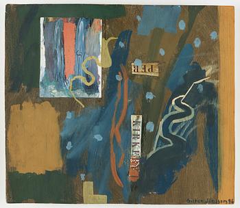 GITTAN JÖNSSON, olja och collage på pannå, signerad Gittan Jönsson och daterad 96.