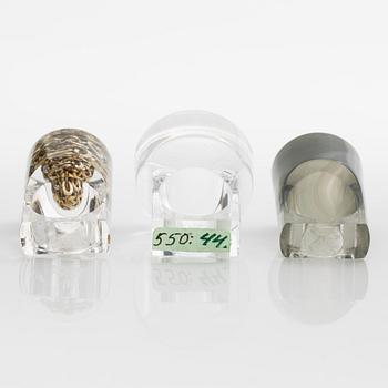 Siv Lagerström, three acrylic rings, 1970s.