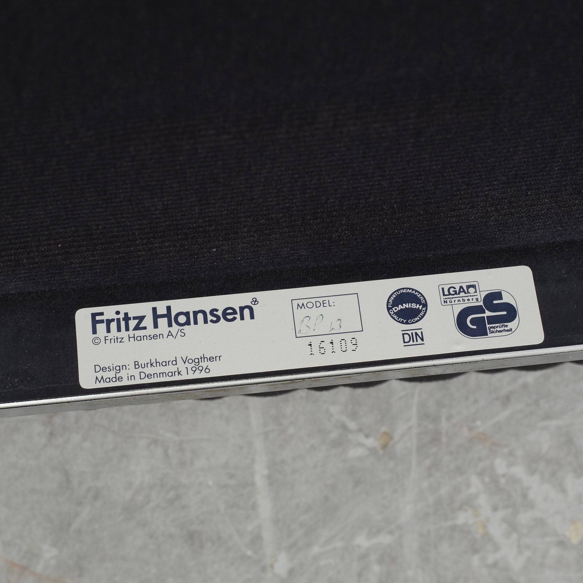 Burkhard Vogtherr, a set of five 'Independence' chairs for Fritz Hansen.