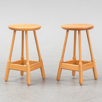 Chris Martin, a set of eight contemporary oak stools, 'Albert', Massproductions.