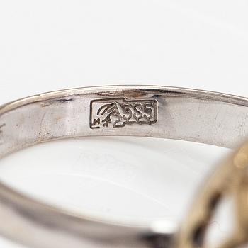 Ring, 14K guld, diamanter ca 0.012 ct tot. Moskva.
