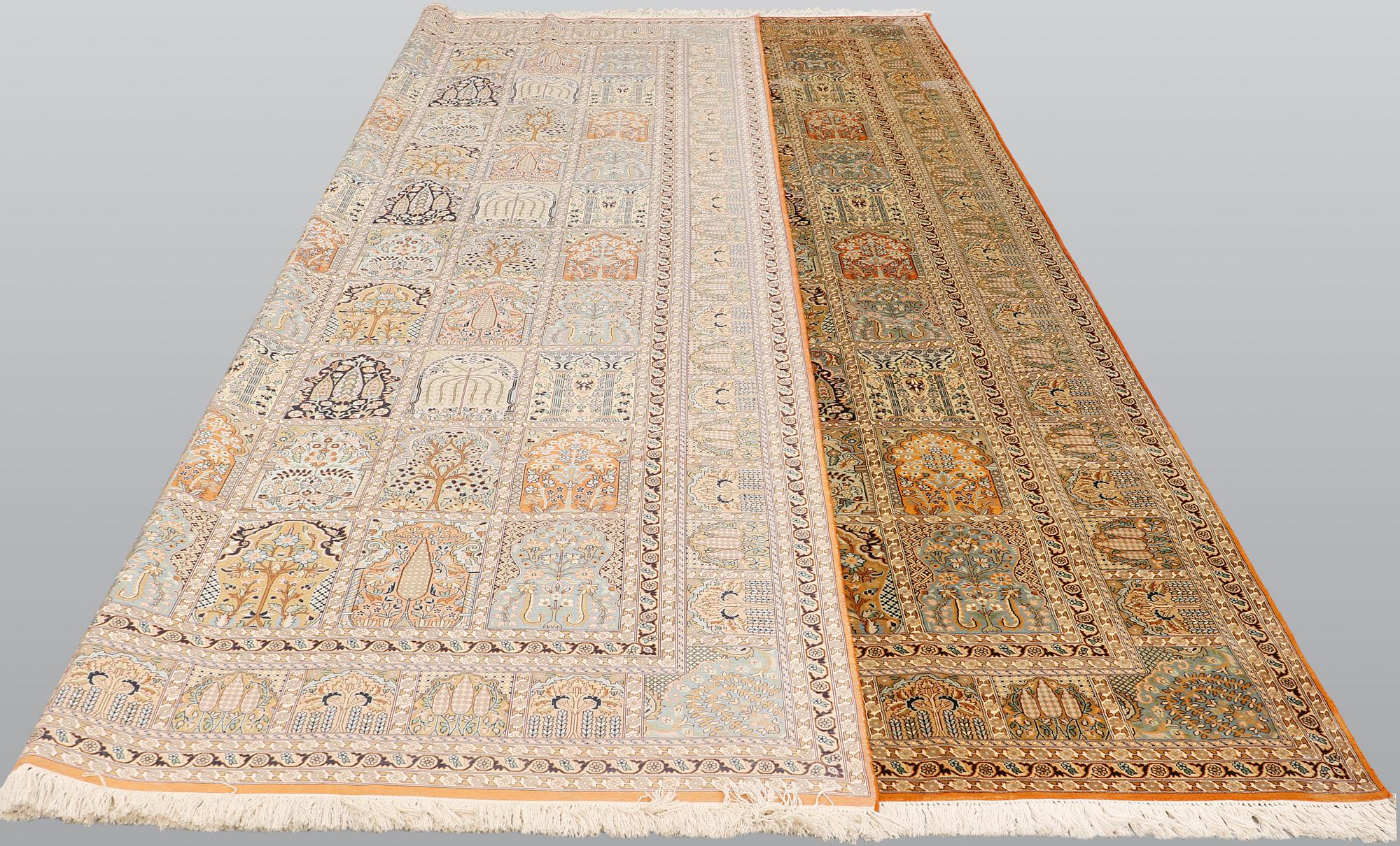 A carpet Silke Kashmir, sk 24X24, ca 372 x 272 cm.