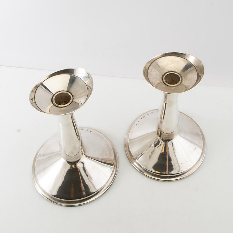 Bertil Berggren Askenström, ljusstakar ett par, silver, Stockholm, 1972.